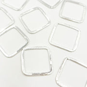 SS3SS. 30MM White Sterling Silver Brushed Square Connector